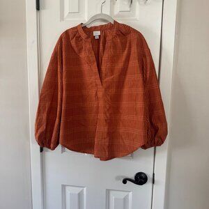 A New Day Womens Rust Long Sleeved Blouse Size M Medium P3